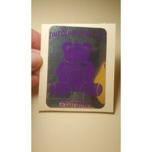 Vintage 80s Purple Makes Life Bearable Bear Reflecting Sticker